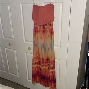Colorful Strapless Maxi Dress